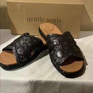 Gentle Souls Pewter Mules with Sparkly Upper